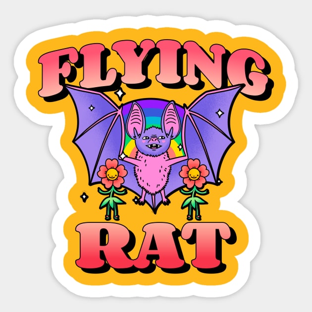 Flying Rat Sticker by nightDwight